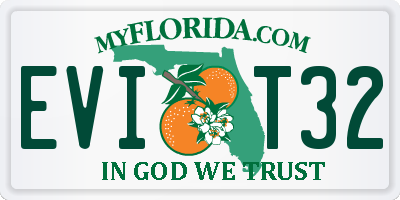 FL license plate EVIT32