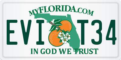 FL license plate EVIT34