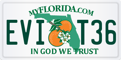 FL license plate EVIT36