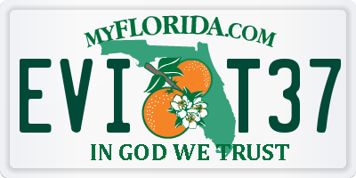 FL license plate EVIT37