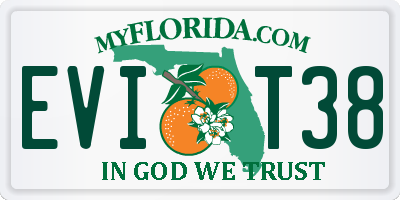 FL license plate EVIT38