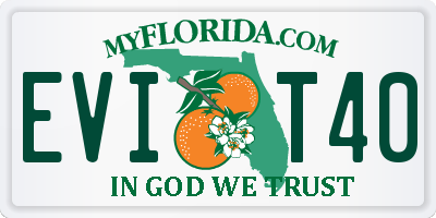 FL license plate EVIT40