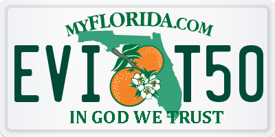 FL license plate EVIT50