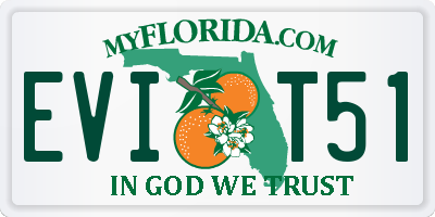 FL license plate EVIT51