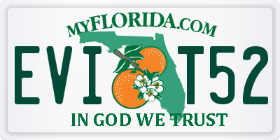 FL license plate EVIT52