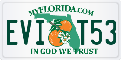 FL license plate EVIT53