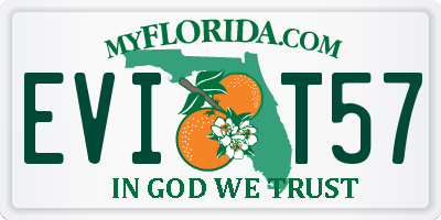 FL license plate EVIT57