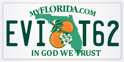 FL license plate EVIT62