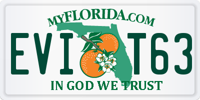 FL license plate EVIT63