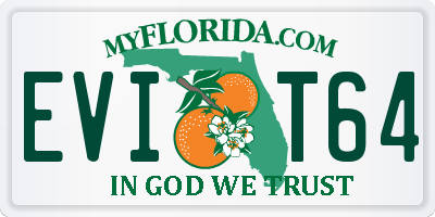 FL license plate EVIT64