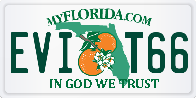 FL license plate EVIT66
