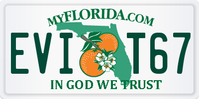 FL license plate EVIT67