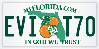 FL license plate EVIT70