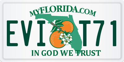 FL license plate EVIT71