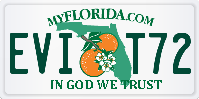 FL license plate EVIT72