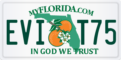 FL license plate EVIT75