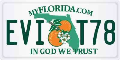 FL license plate EVIT78