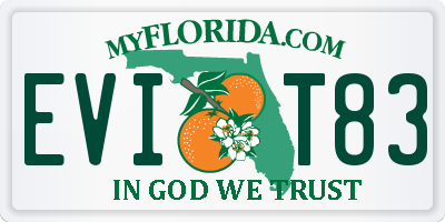 FL license plate EVIT83