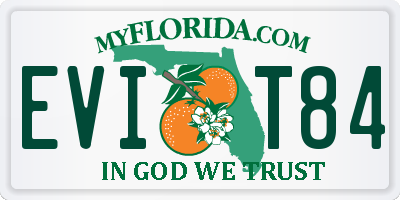 FL license plate EVIT84
