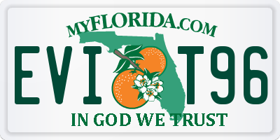 FL license plate EVIT96