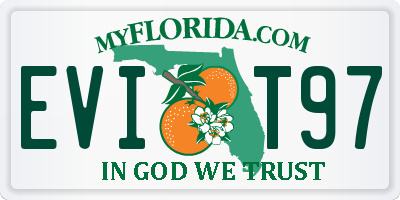 FL license plate EVIT97