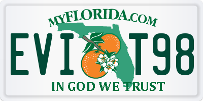 FL license plate EVIT98