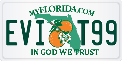 FL license plate EVIT99