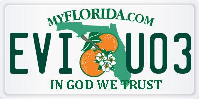 FL license plate EVIU03