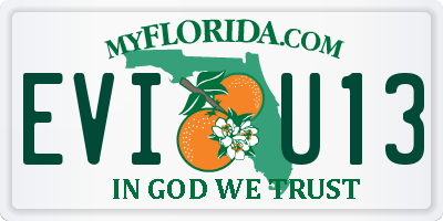 FL license plate EVIU13