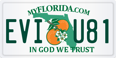 FL license plate EVIU81