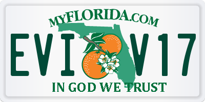 FL license plate EVIV17