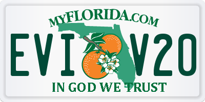 FL license plate EVIV20
