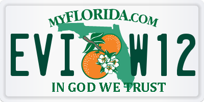 FL license plate EVIW12