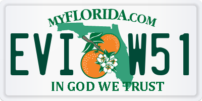 FL license plate EVIW51
