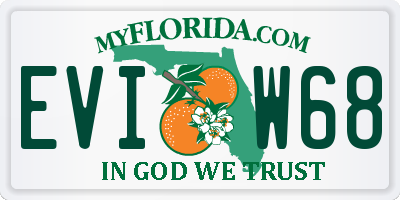 FL license plate EVIW68