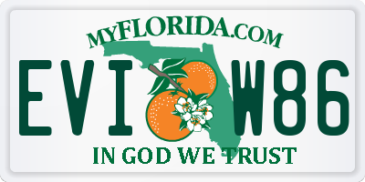 FL license plate EVIW86
