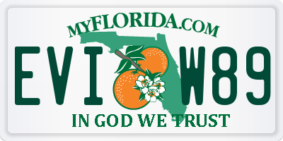 FL license plate EVIW89