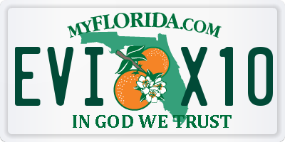 FL license plate EVIX10
