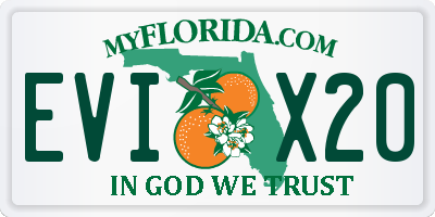 FL license plate EVIX20