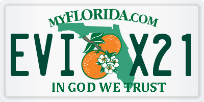 FL license plate EVIX21