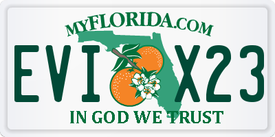 FL license plate EVIX23