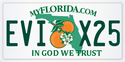 FL license plate EVIX25
