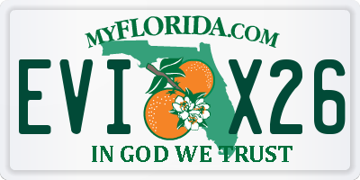 FL license plate EVIX26