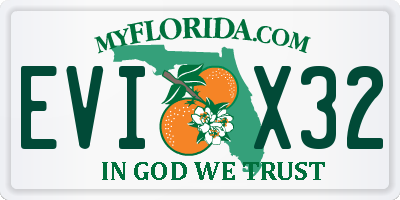 FL license plate EVIX32