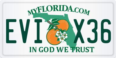 FL license plate EVIX36