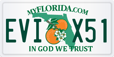 FL license plate EVIX51