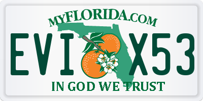 FL license plate EVIX53