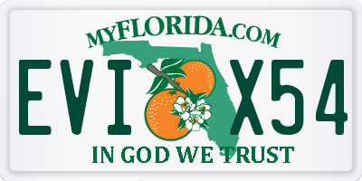 FL license plate EVIX54