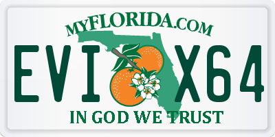 FL license plate EVIX64