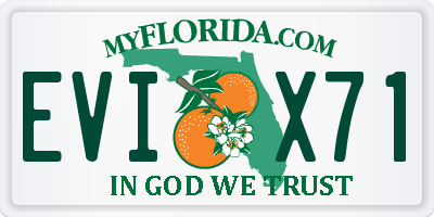 FL license plate EVIX71